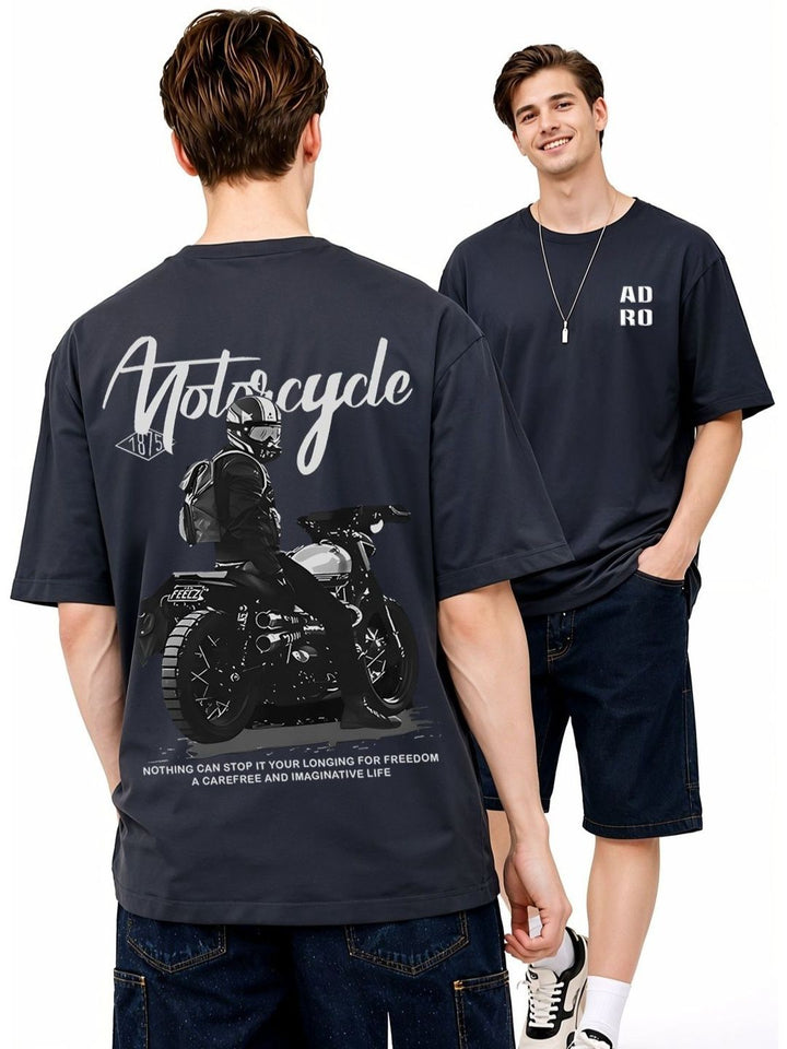 ADRO Men Printed Drop-Shoulder Sleeves T-shirt