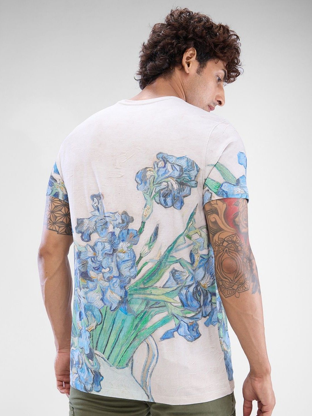 SPYKAR Men Floral Printed Round Neck Cotton T-shirt
