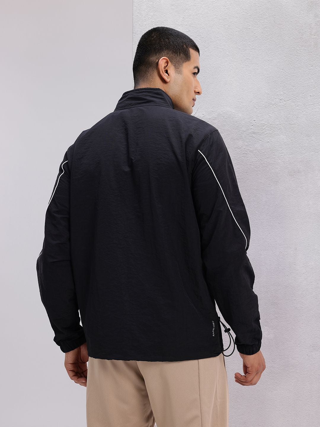 HRX by Hrithik Roshan Mock Collar Rapid-Dry Running Jacket with Toggle Hem