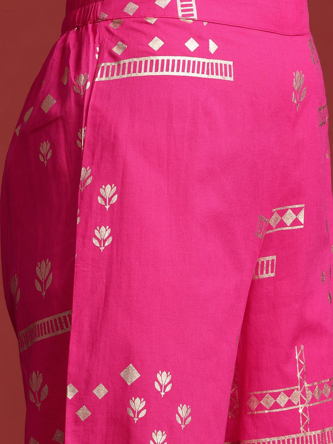 Anouk Printed Regular Gotta Patti Pure Cotton Kurta with Palazzos & Dupatta