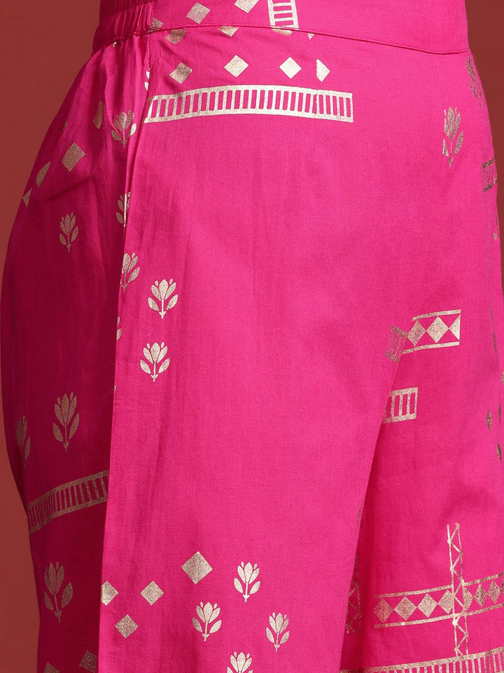 Anouk Printed Regular Gotta Patti Pure Cotton Kurta with Palazzos & Dupatta