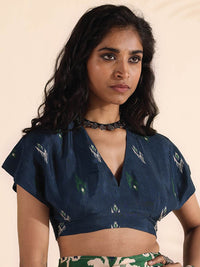 trueBrowns Ikat Printed Saree Blouse