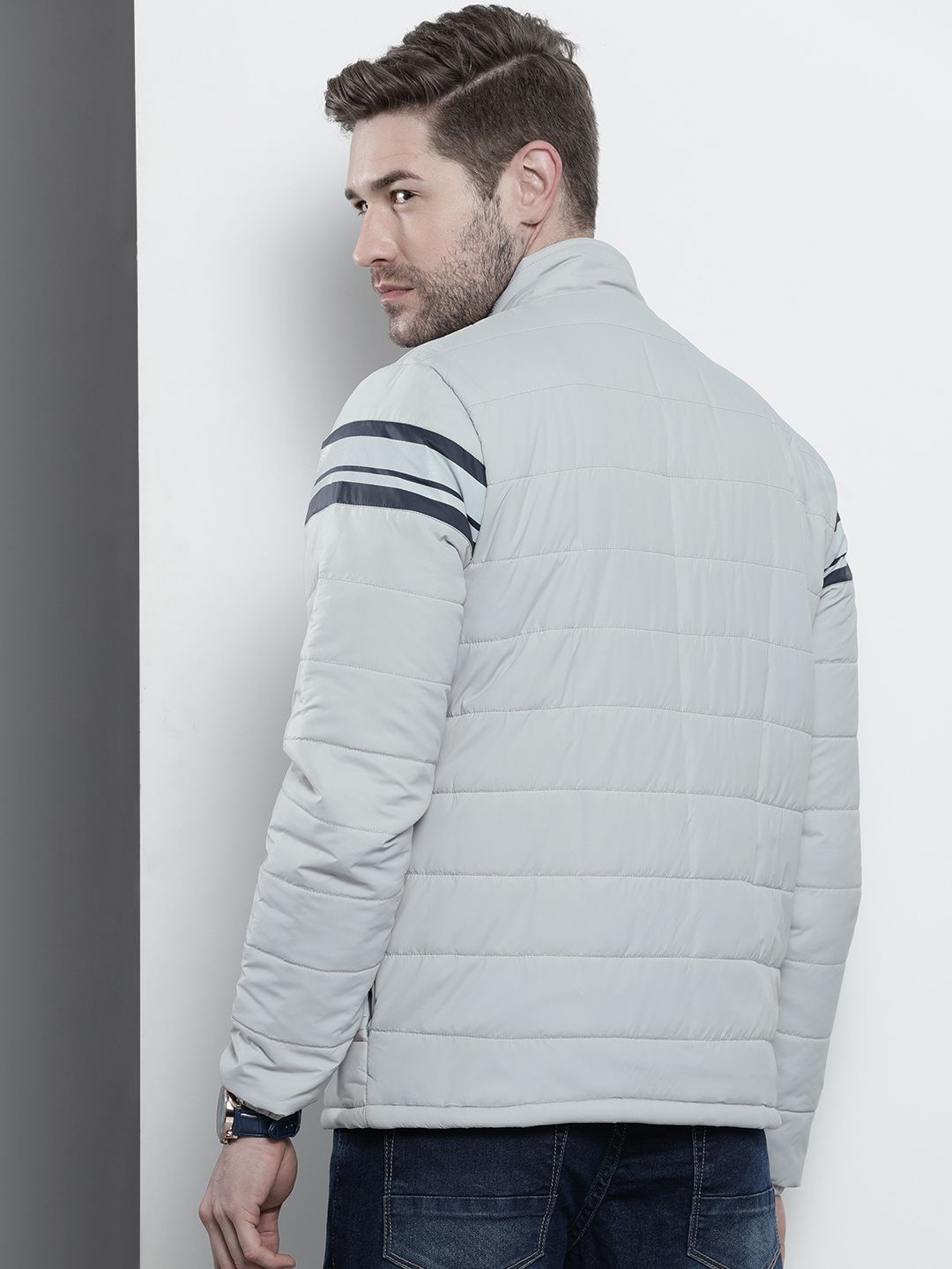 The Indian Garage Co Men Zip-Front Slim Fit Bomber Jacket