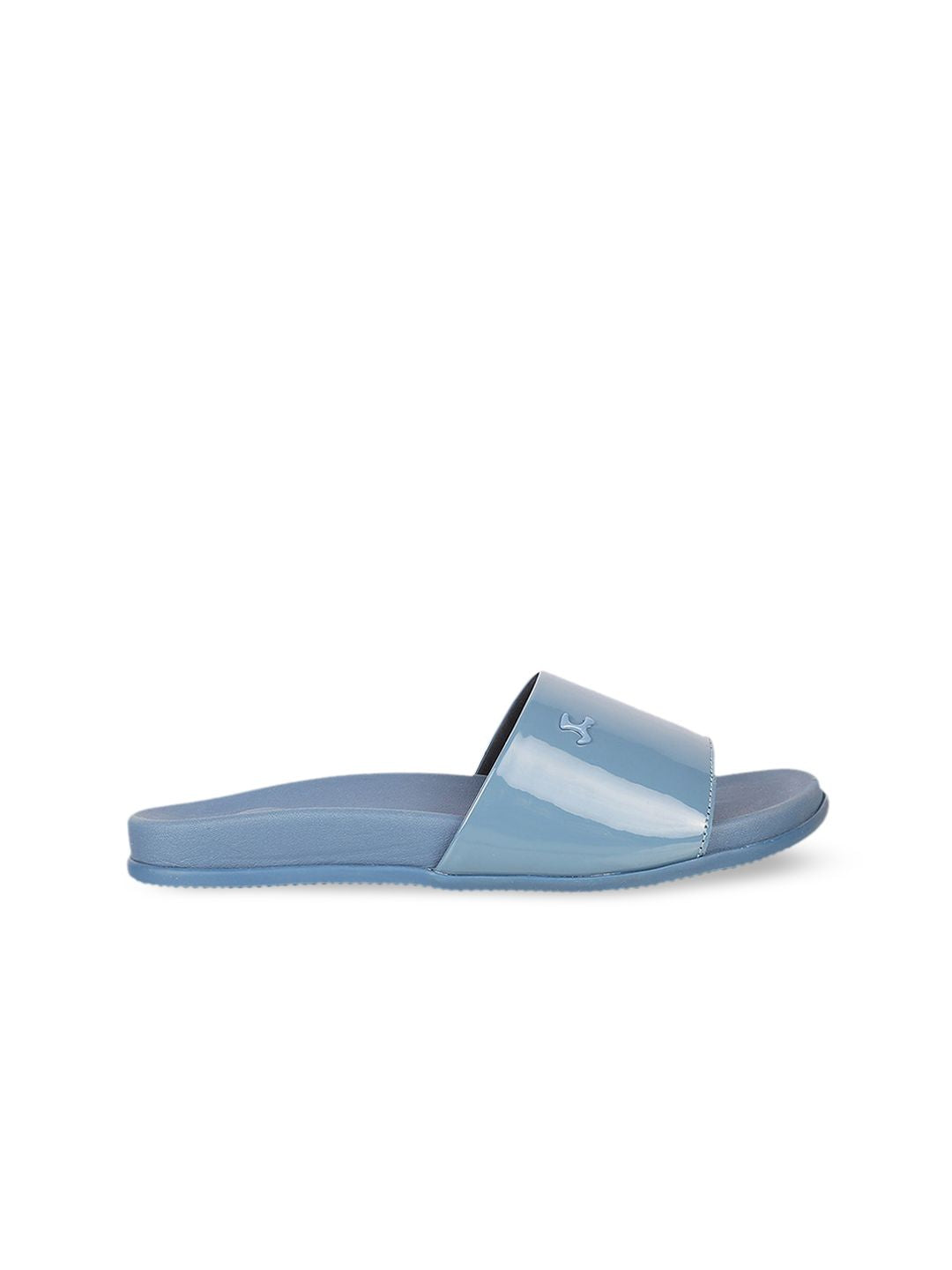 Mochi Women Blue Solid Sliders