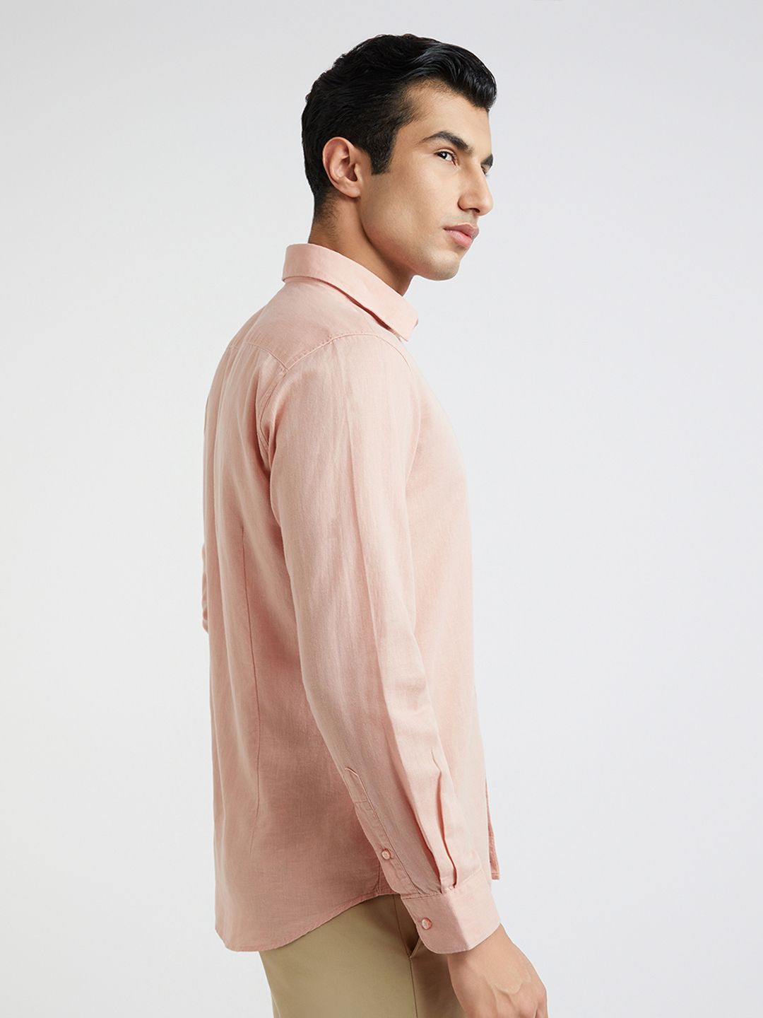 Raymond Cotton Linen Slim Fit Opaque Casual Shirt