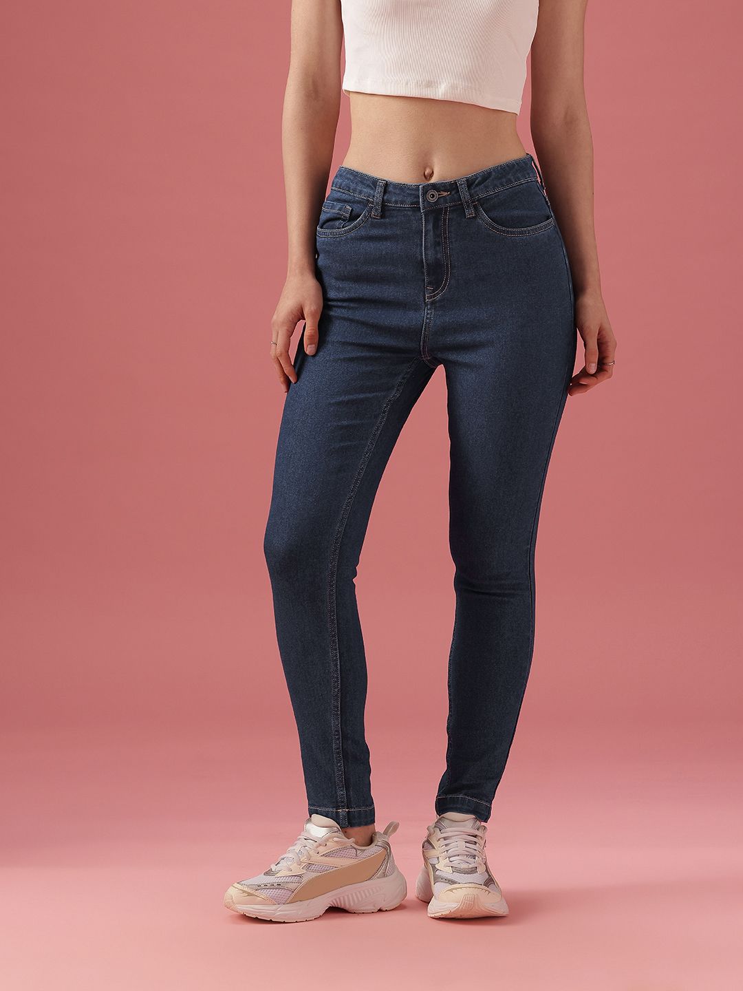 DressBerry Women Skinny Fit High-Rise Light Fade Stretchable Jeans