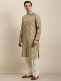SOJANYA Ethnic Motifs Woven Design Jacquard Silk Kurta With Churidar