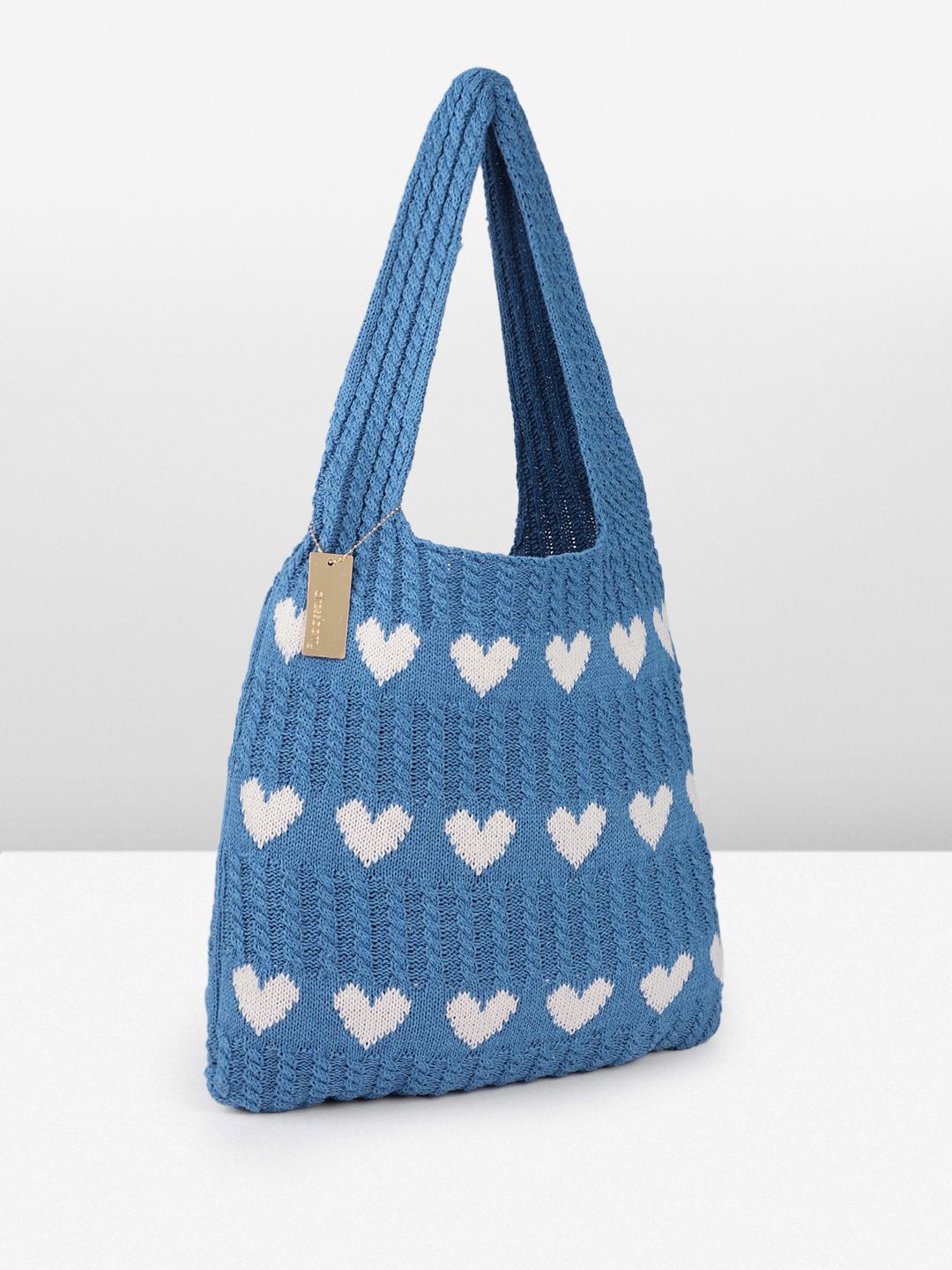DressBerry Heart Crocheted Shopper Tote Bag
