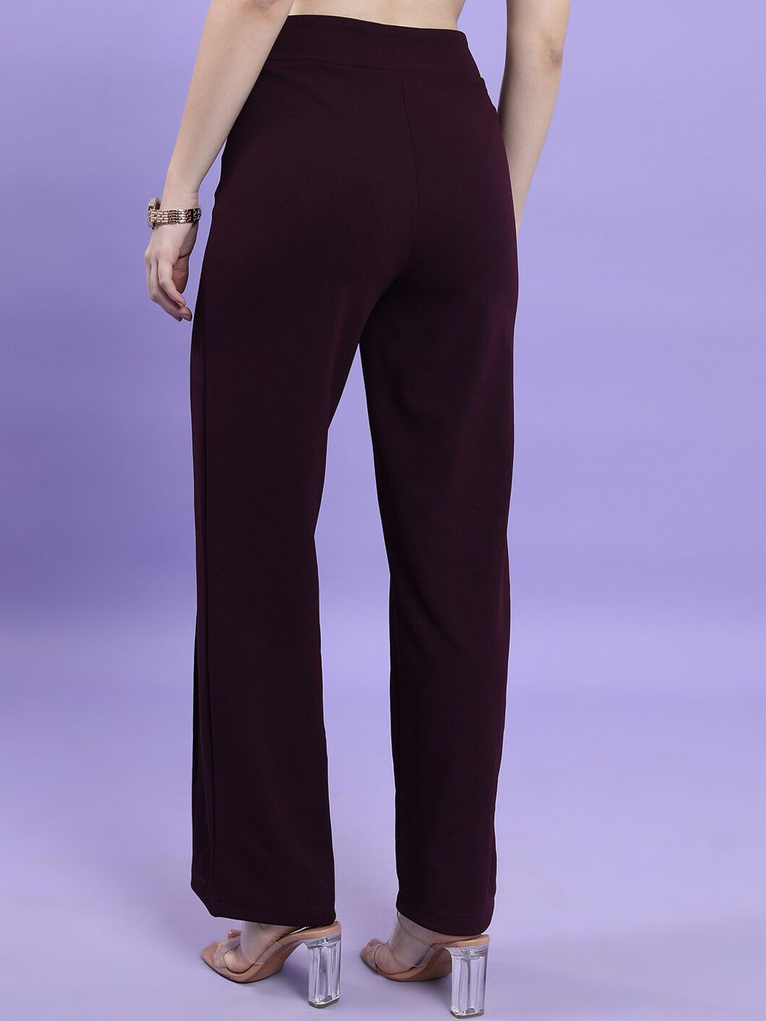CHIC BY TOKYO TALKIES Women Flared Fit High-Rise Parallel Trousers