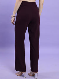 CHIC BY TOKYO TALKIES Women Flared Fit High-Rise Parallel Trousers