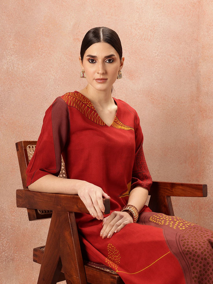all about you Printed Regular Kurta & Trousers