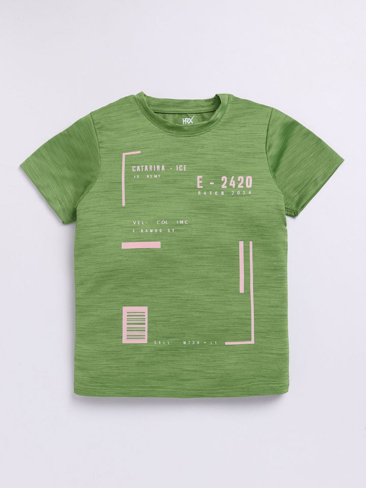 HRX by Hrithik Roshan Boys Typography Printed Rapid-Dry T-shirt