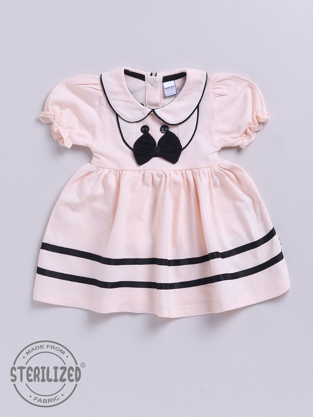 Moms Love Infant Girls Peter Pan Collar Puff Sleeve Fit & Flare Dress