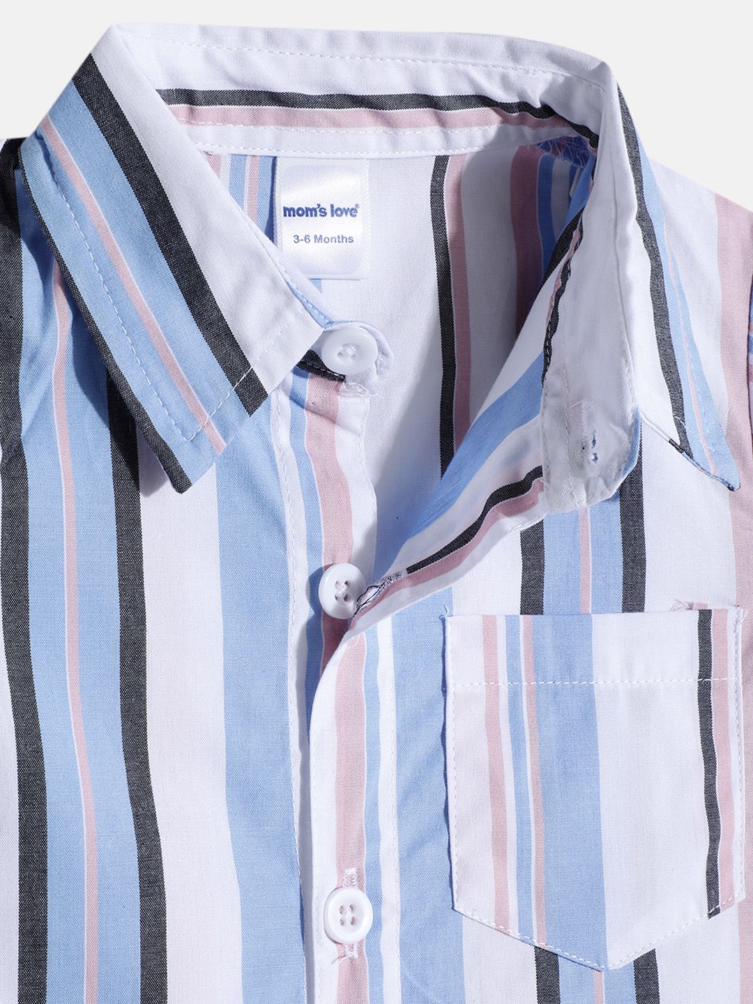 Moms Love Infant Boys Striped Pure Cotton Clothing Set