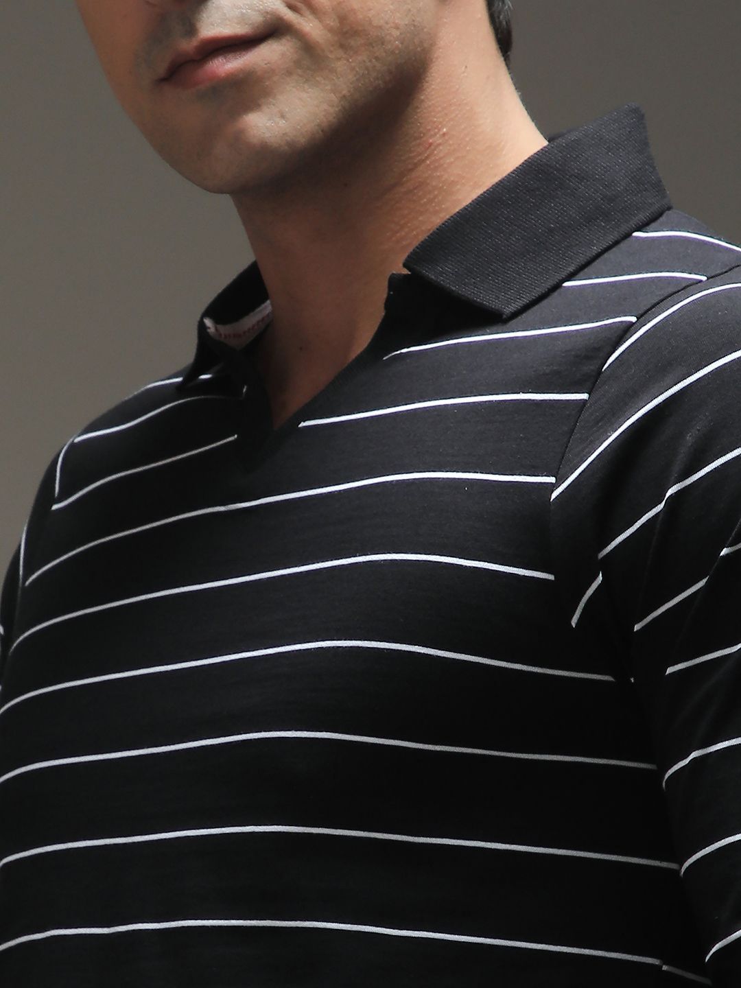 DILLINGER Men Regular Long Sleeve Polo Striped Tshirt