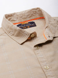 The Indian Garage Co Men Pure Cotton Slim Fit Gingham Checks Opaque Checked Casual Shirt