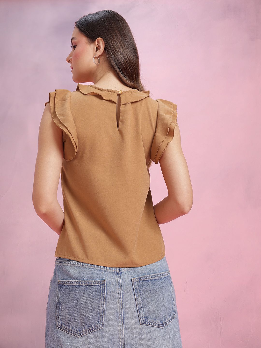DressBerry Flutter Sleeve Ruffles Top