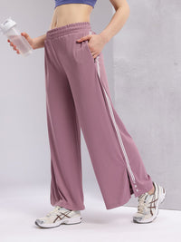 HRX by Hrithik Roshan Women Side Stripes Slit Wide Leg Training Track Pants