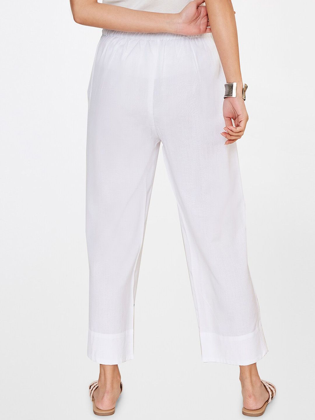 Global Desi Women Embroidered Straight Fit Trousers