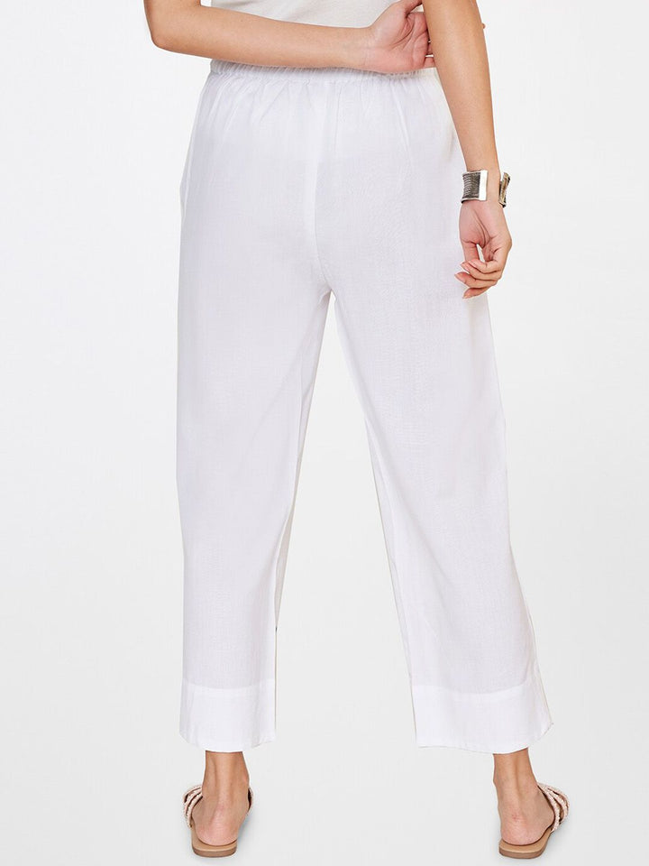 Global Desi Women Embroidered Straight Fit Trousers