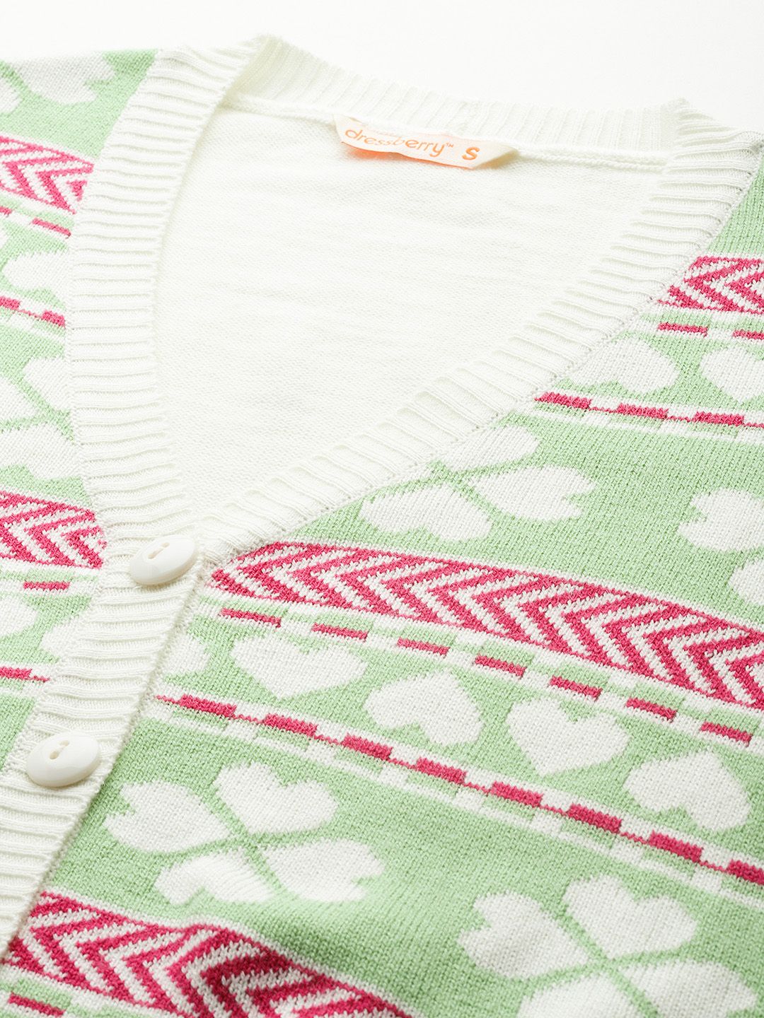 DressBerry Acrylic Fair Isle Cardigan