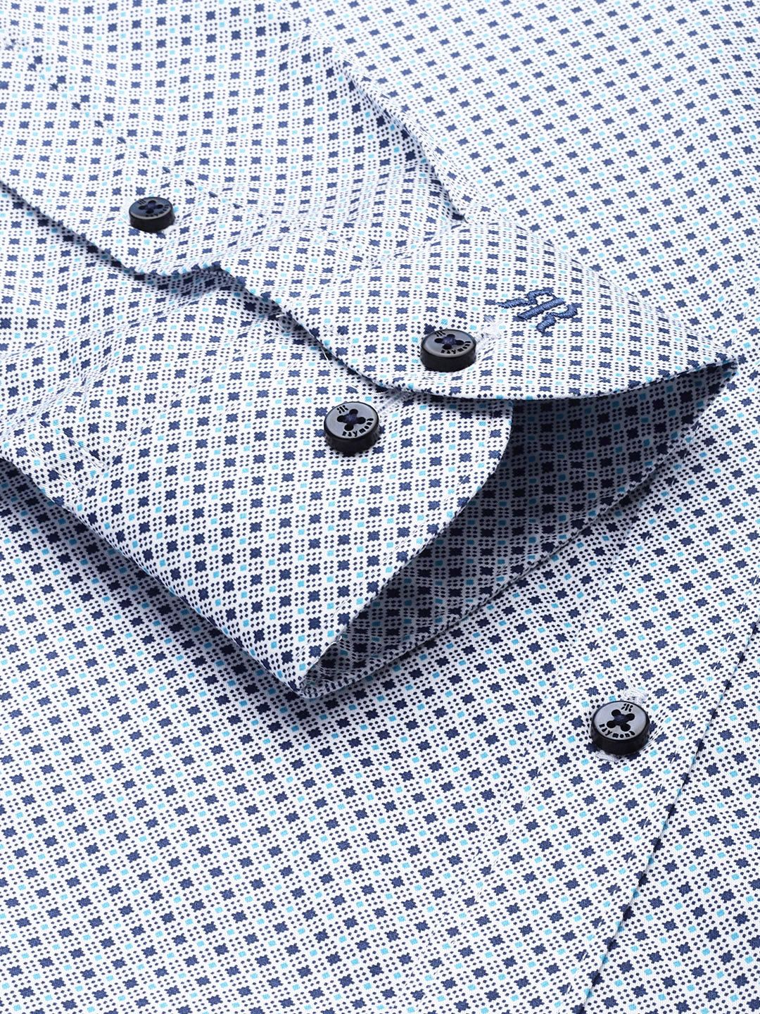 Raymond Pure Cotton Slim Fit Geometric Printed Formal Shirt