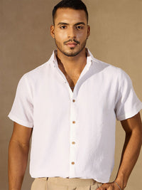 DENNISON Men Solid Spread Collar Oversized Smart Casual Shirt