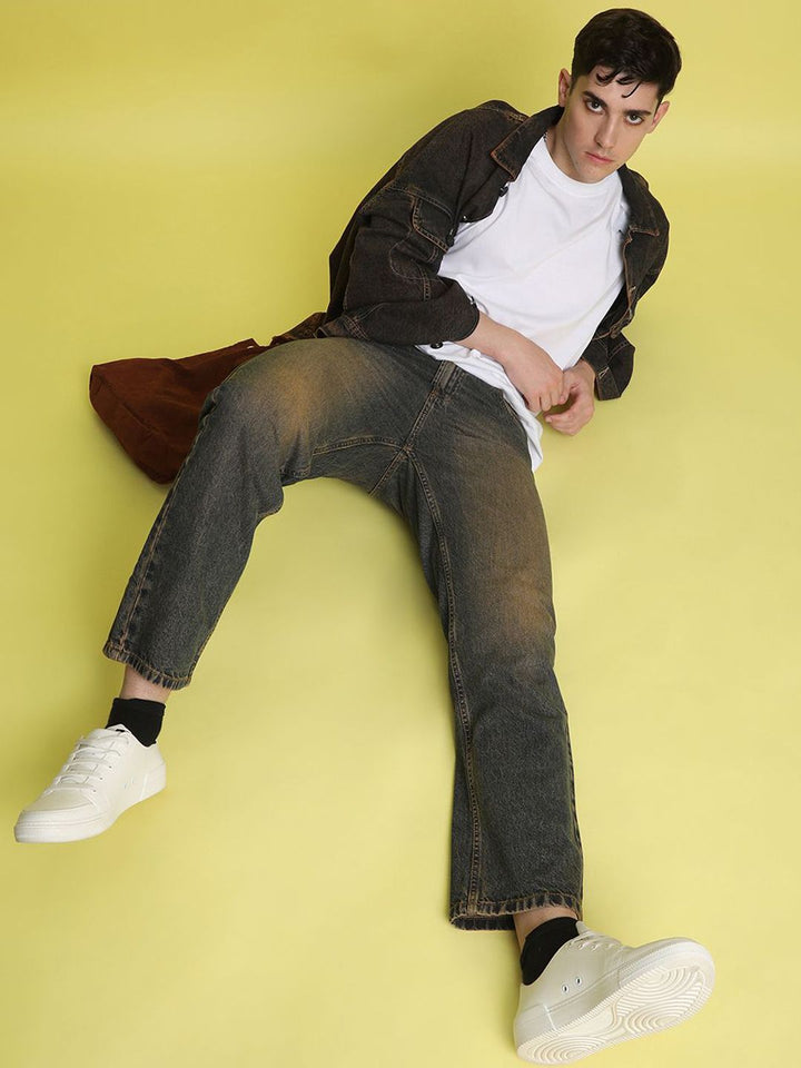 Bene Kleed Men Cotton Straight Fit Tinted Jeans