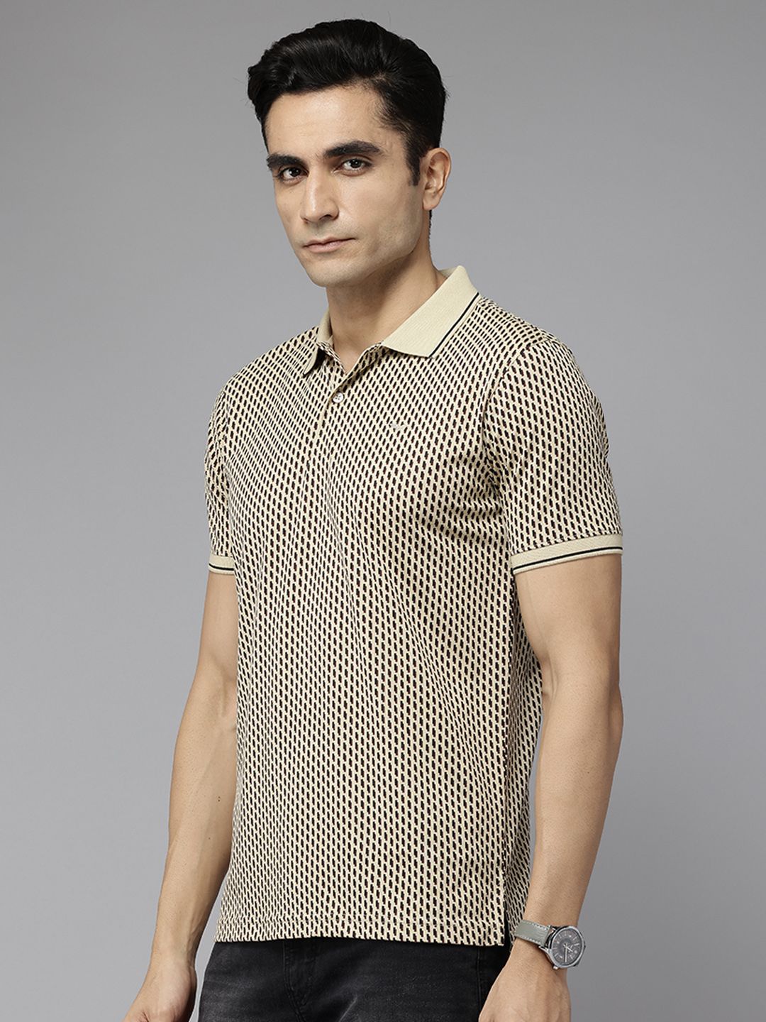 Park Avenue Printed Polo Collar Slim Fit T-shirt