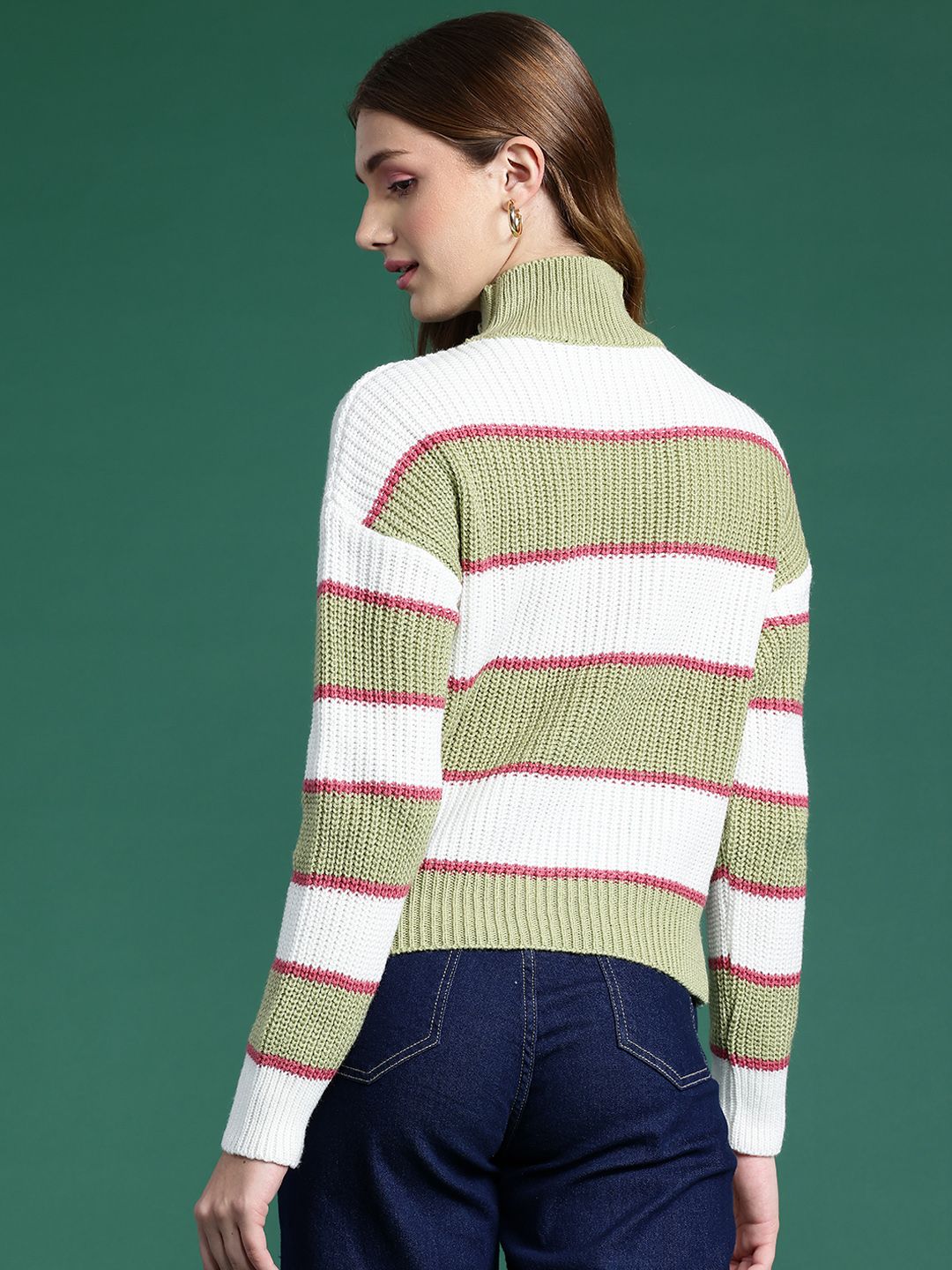 DressBerry Women Striped Acrylic Pullover