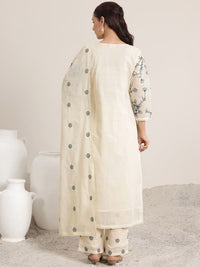 Libas Women Floral Embroidered Regular Kurta with Trousers & With Dupatta