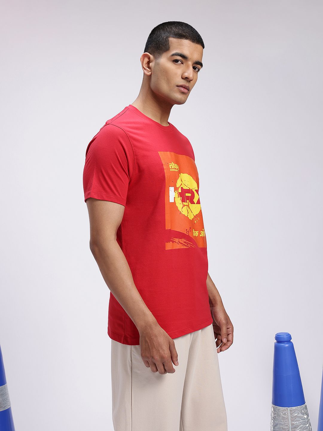 HRX by Hrithik Roshan Brand Logo Printed Pure Cotton Lifestyle T-shirt