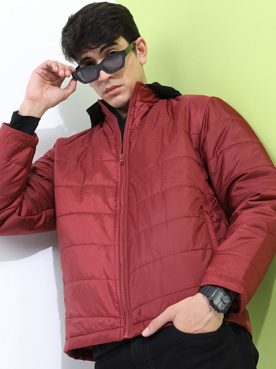 HIGHLANDER Men Red Puffer Jacket