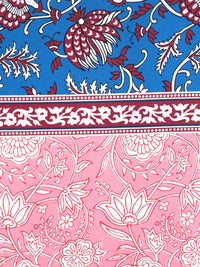 BOMBAY DYEING Peach Coloured Ethnic Printed Cotton 300 TC King Bedsheet & 4 Pillow Cover