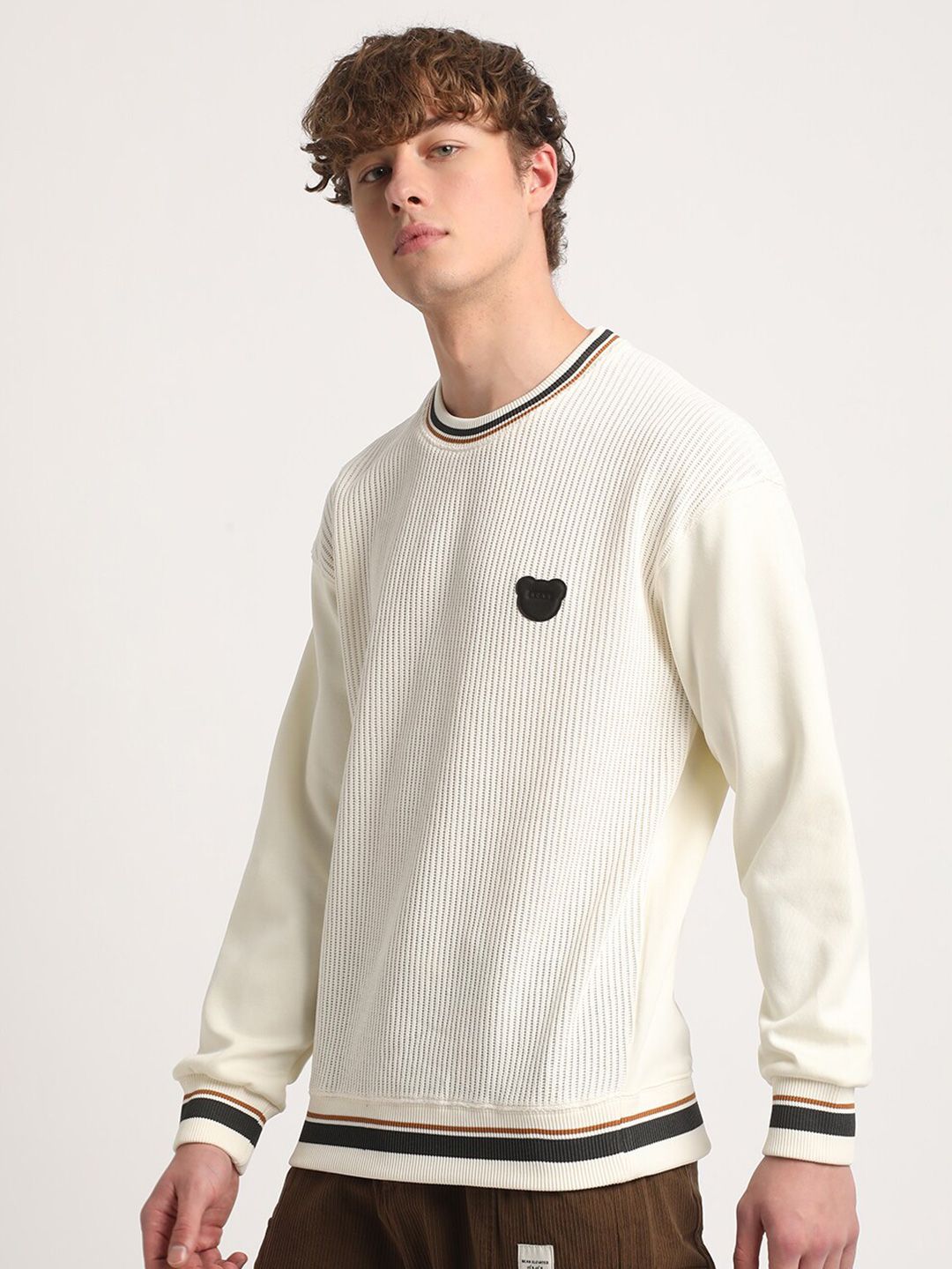 THE BEAR HOUSE Round Neck Cotton Sweatshirt