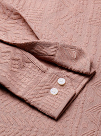 VASTRADO Men Classic Cutaway Collar Textured Slim Fit Casual Shirt