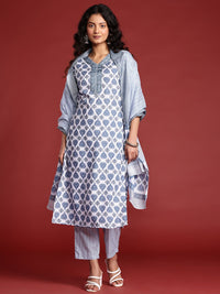Anouk Printed Kurta with Trousers & Dupatta