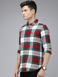THE BEAR HOUSE Men Slim Fit Checked Pure Cotton Casual Shirt
