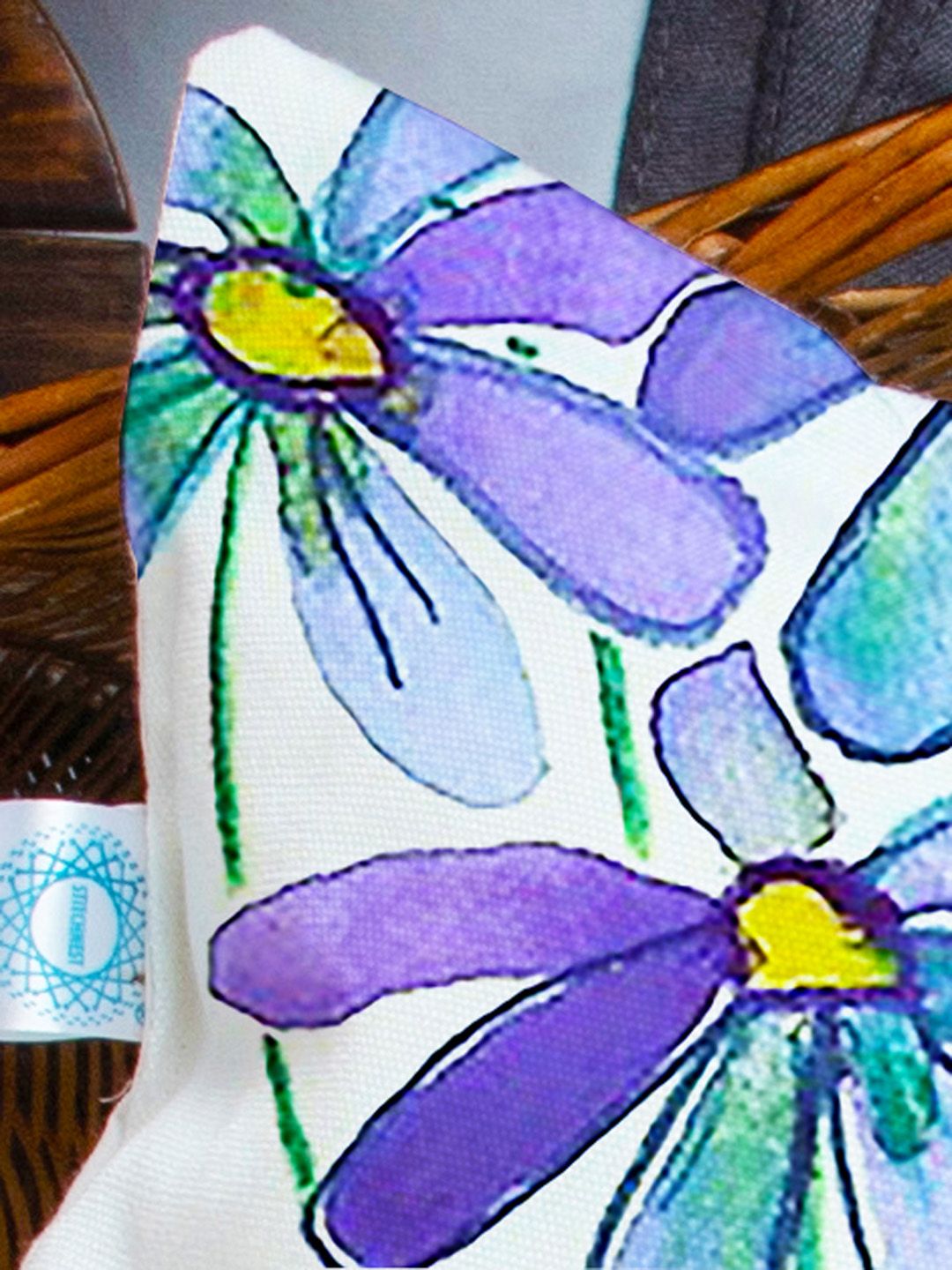 STITCHNEST Set of 2 Blue & Green Floral Rectangle Cushion Covers