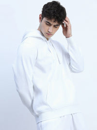 HIGHLANDER Men White Hooded Sweatshirt