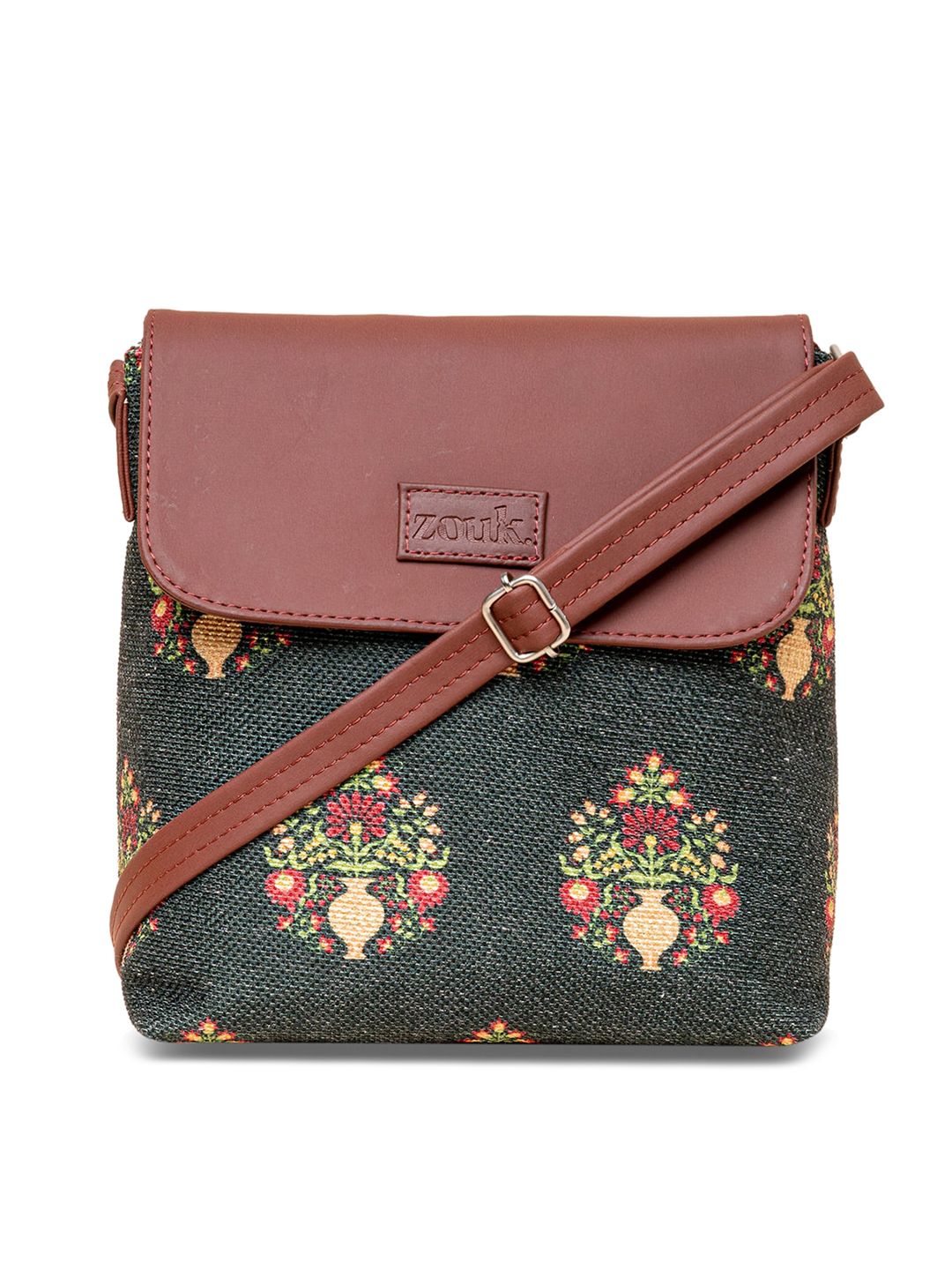 ZOUK Ethnic Motifs Printed Swagger Sling Bag