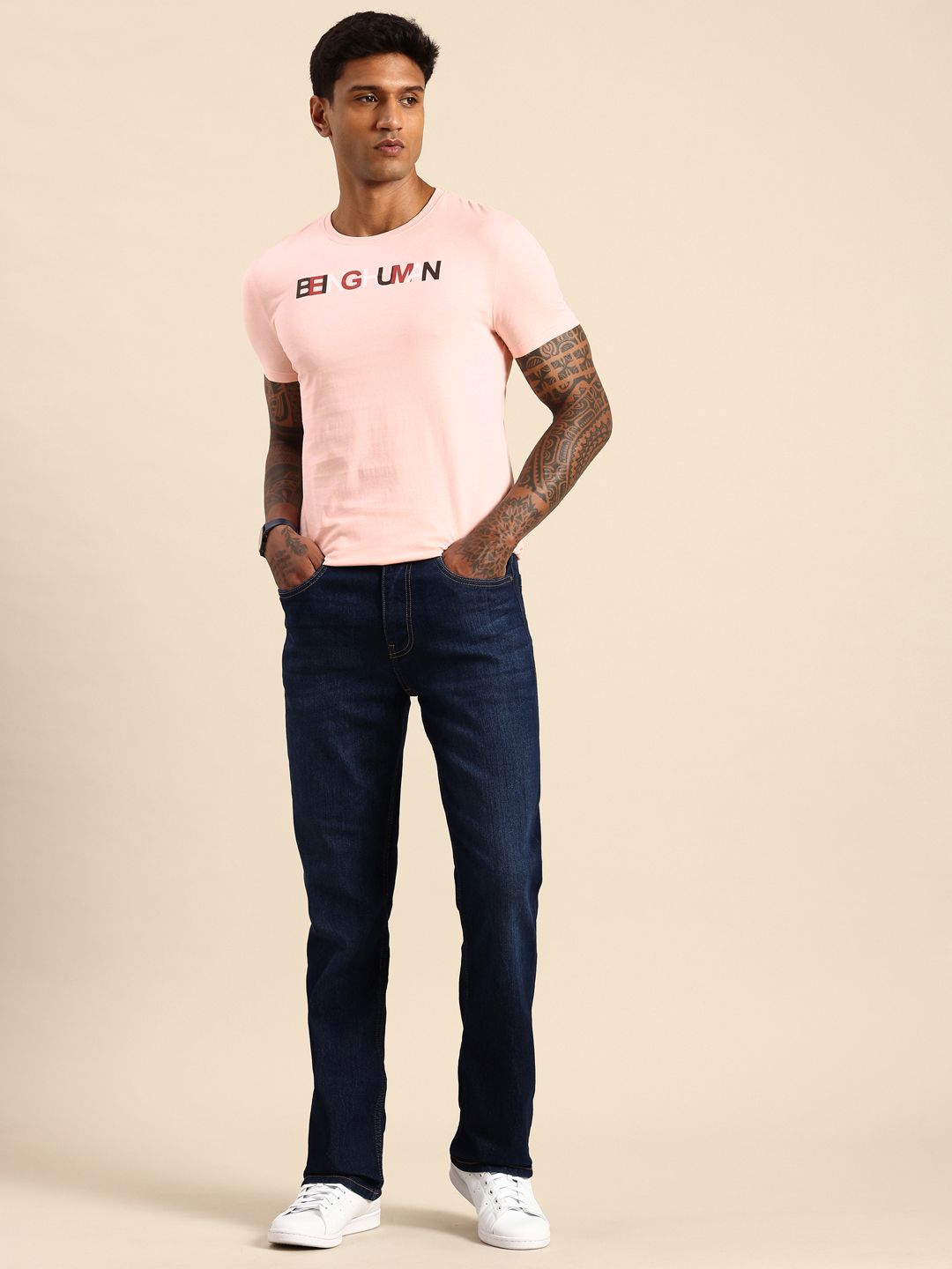 Being Human Brand Logo Printed Pure Cotton T-shirt