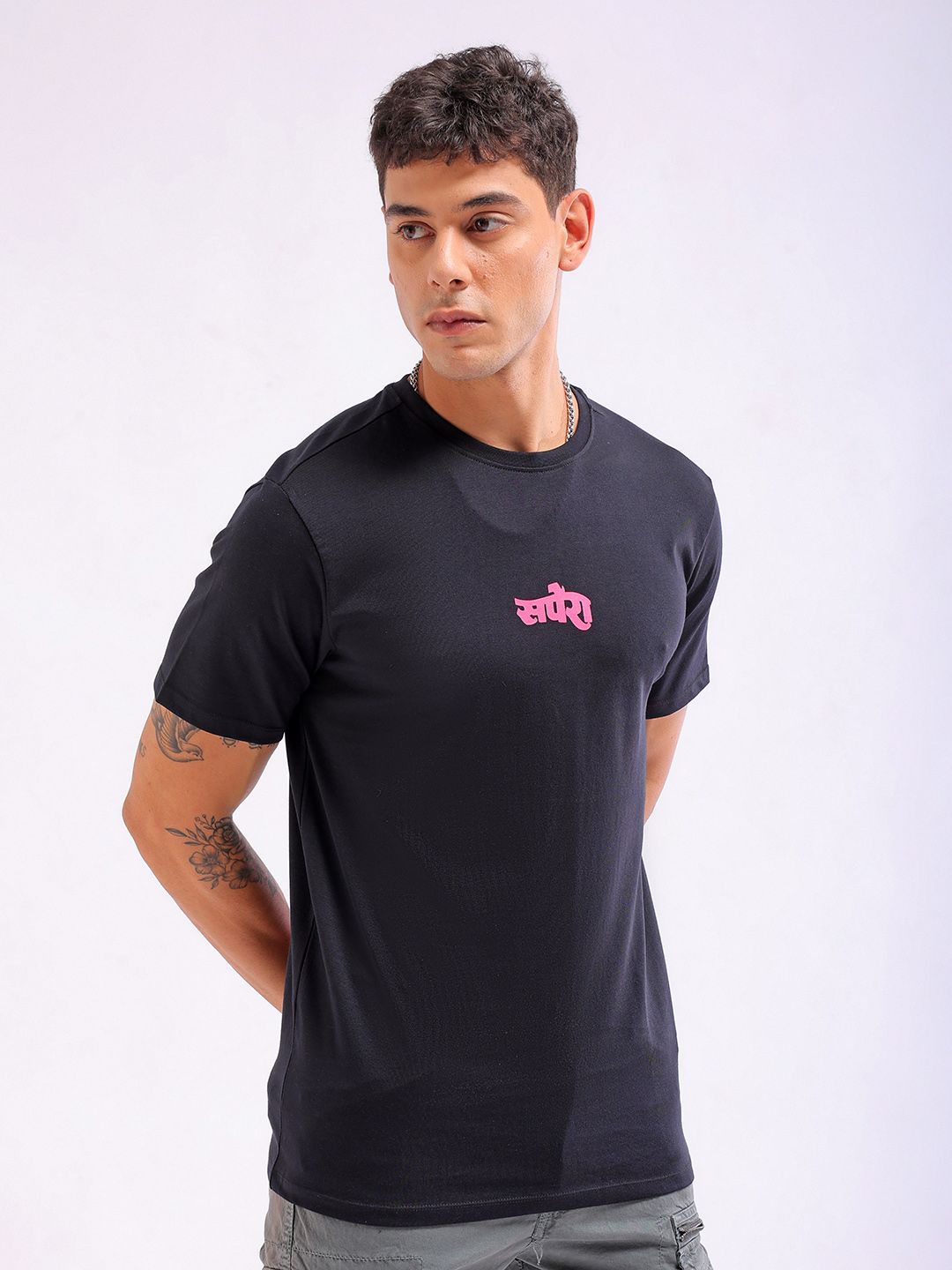 The Indian Garage Co Men Graphic Printed Round Neck Slim Fit T-shirt