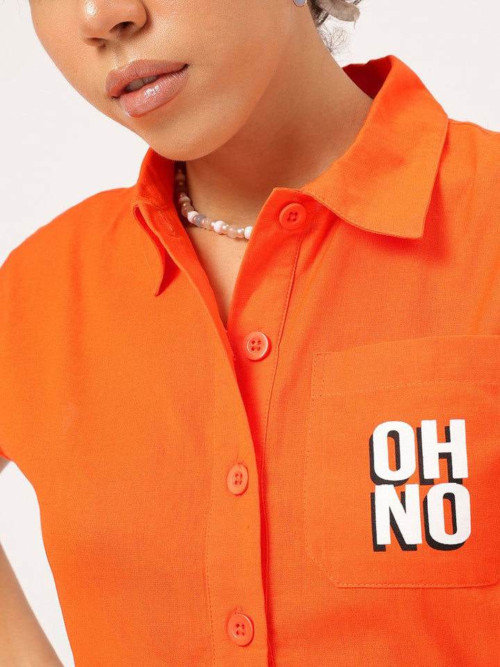 DressBerry Pocket Punk Crop Shirt Style Top