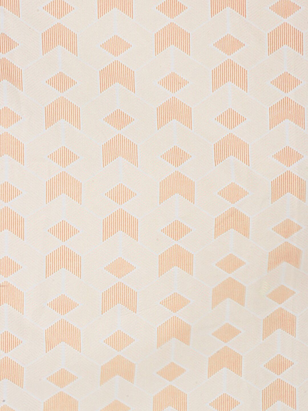 KLOTTHE Orange Geometric Cotton 300 TC Fitted Single Fine Bedsheet with a Pillow Cover-87 x 59 inches