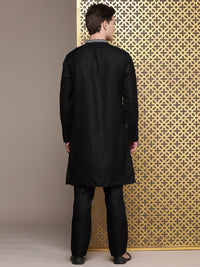 House of Pataudi Men Jashn Floral Embroidered Thread Work Kurta With Trousers