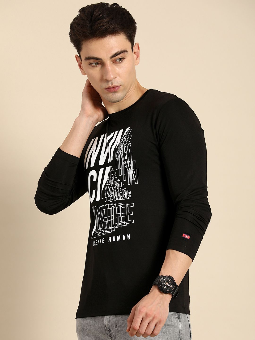 Being Human Clothing Men Typography Printed T-shirt