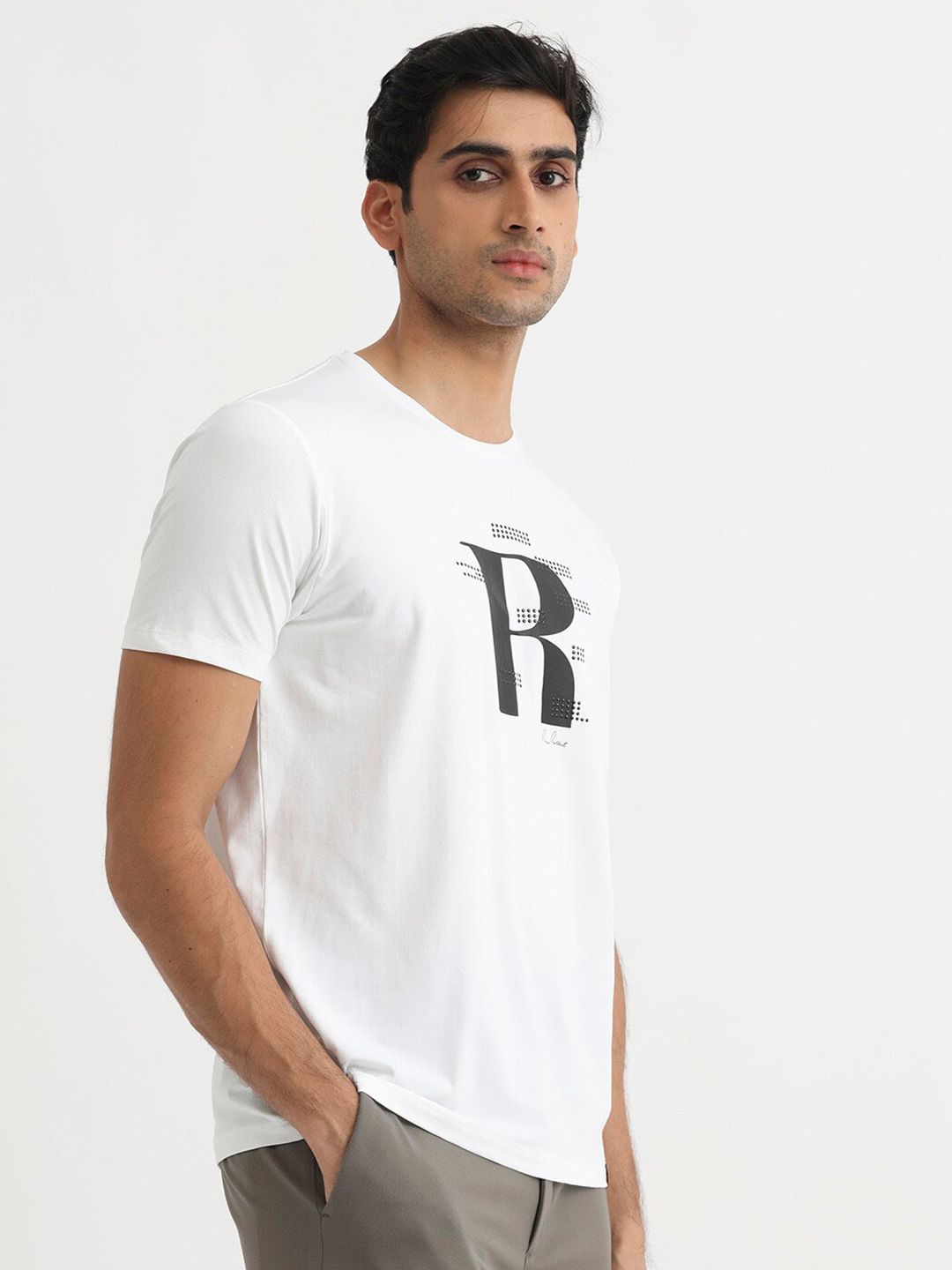 RARE RABBIT Men Rings-4 Slim Fit Solid Polo Collar T-Shirt