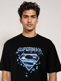 The Indian Garage Co Men Superman Graphic Printed Round Neck Cotton T-shirt