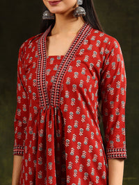 Kalini Floral Printed V-Neck A-line kurta dengan seluar dan dupatta